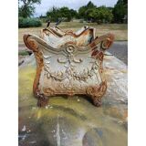 Pair of enamelled cast iron planters from 1900 from Charleville-Mézières