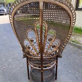 Emmanuelle peacock armchair in rattan and wicker
