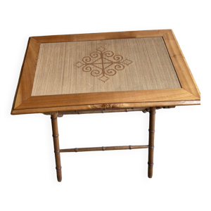 Table en bois style bambou