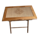 Table en bois style bambou et paille tressée