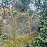 Antique brass fireplace screen
