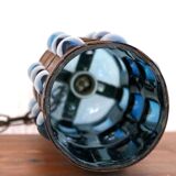 Blue blown glass and metal pendant light, 1970s