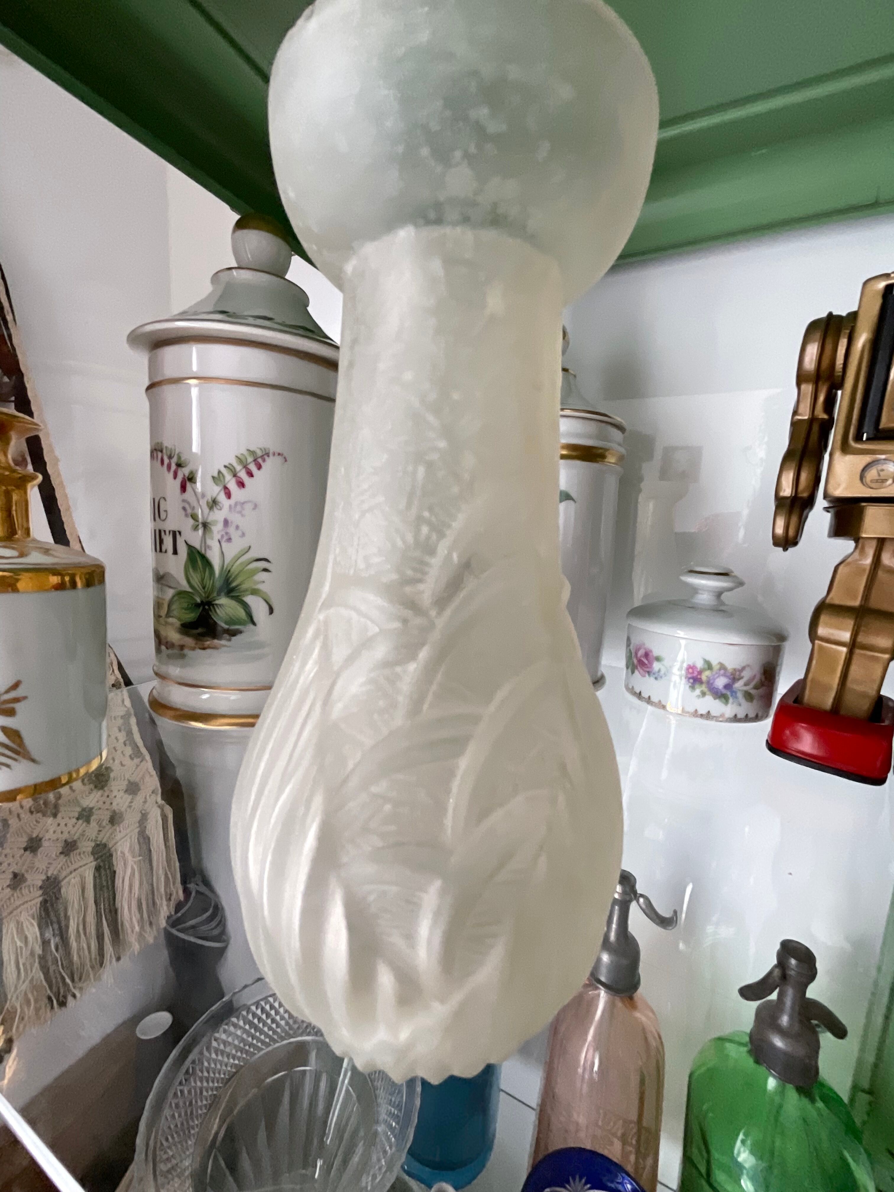 Molded pressed glass vase. Art deco