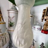 Molded pressed glass vase. Art deco
