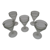 Lot de 5 verres à vin bistrot des années  50