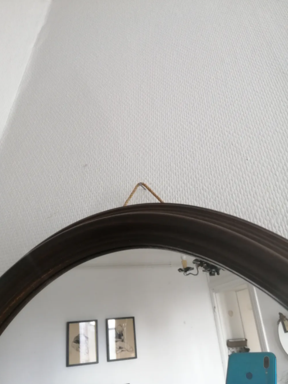 Wooden oval mirror 50x60cm