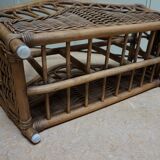 Mid-century italian french riviera bamboo & rattan magazine rack, 1960s