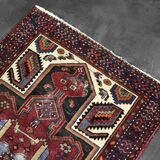 Vintage handwoven Zanjan Hamadan oriental rug, Middle East, 1960s.