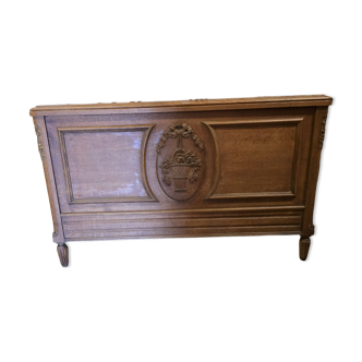 Old Louis XVI style oak headboard, 144cms L