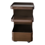 Marc Held trolley on wheels for Prisunic in brown plastic 1970 Space Age Vintage