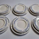 Service of 18 vintage dessert, hollow and flat plates with checkerboard pattern, 1950s