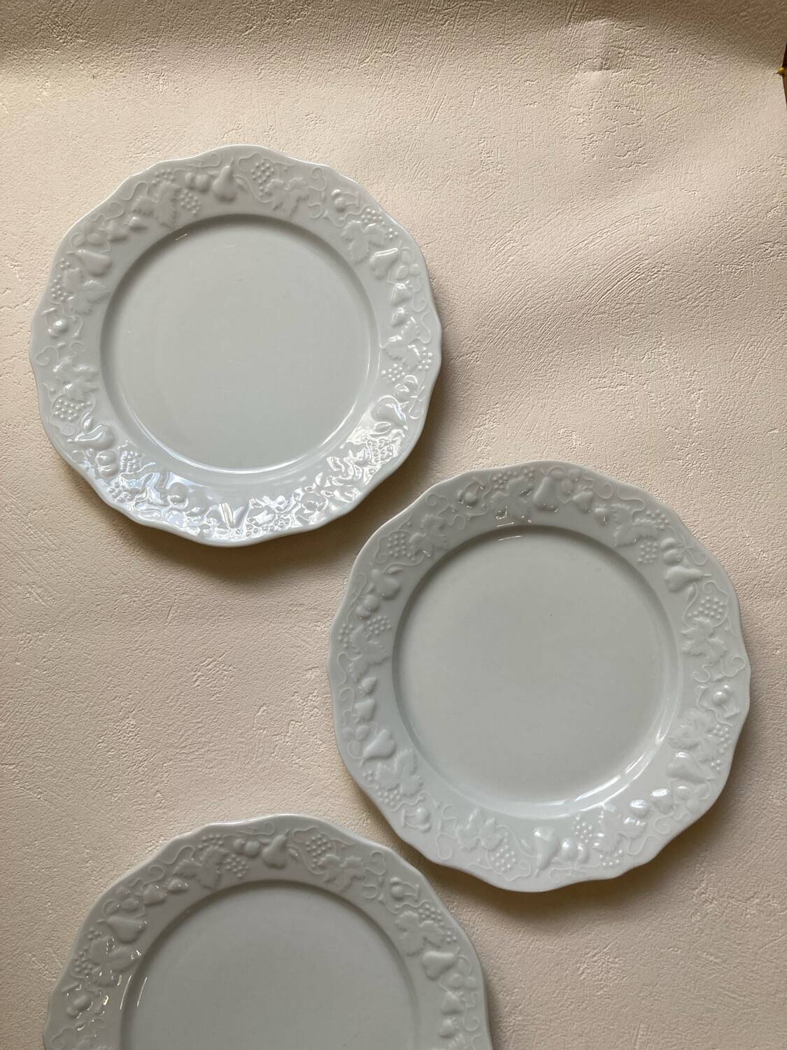 4 Limoges porcelain dinner plates Philippe Deshoulières California model