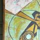 Neo-Cubist painting signed, ink on fabric, framed 1993