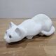 Elpa Alcobaca Portugal céramique chat blanc yeux en verre bleu, années 1980