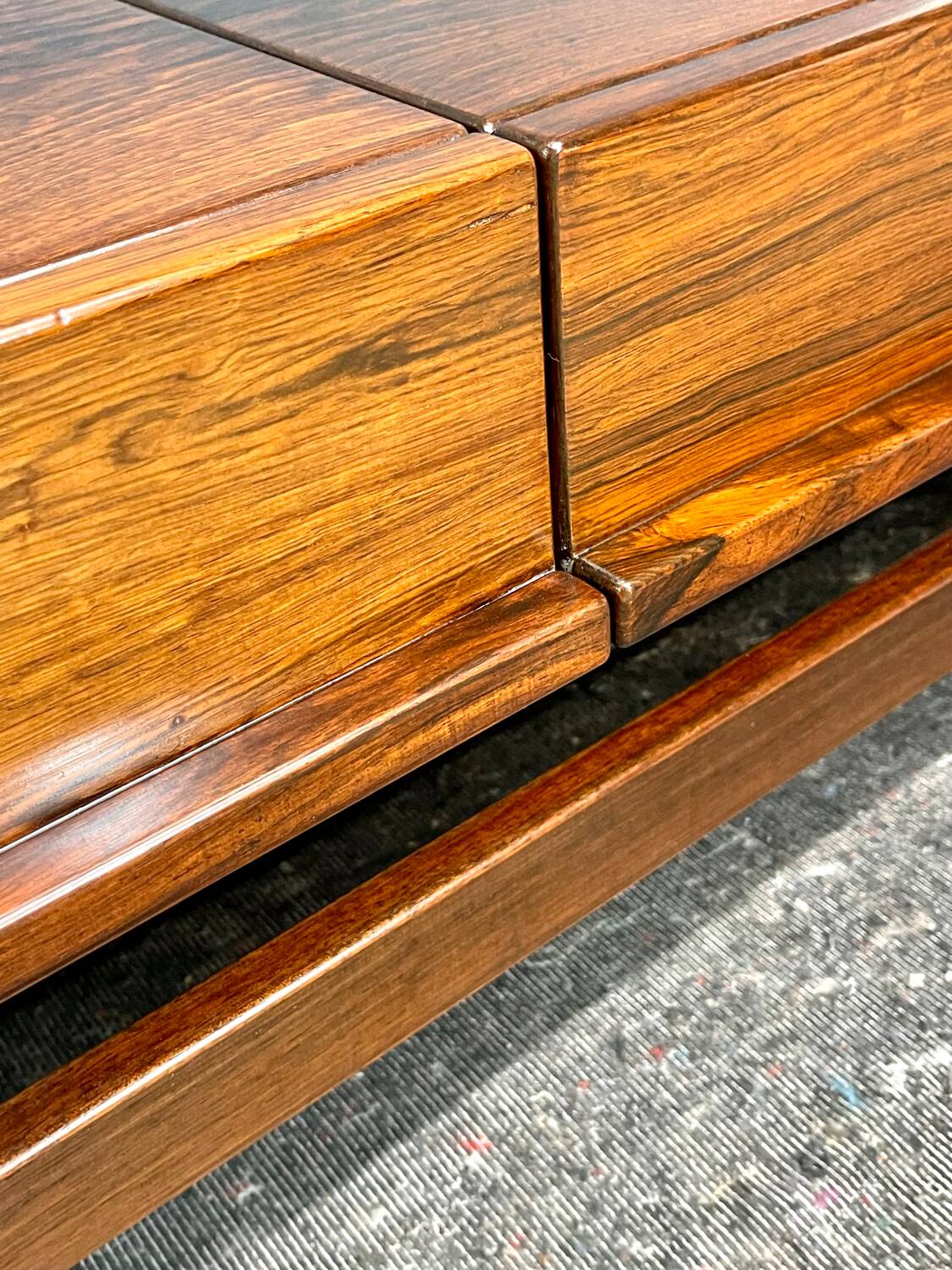 Michelucci Giovanni coffee table, Italian design, rosewood