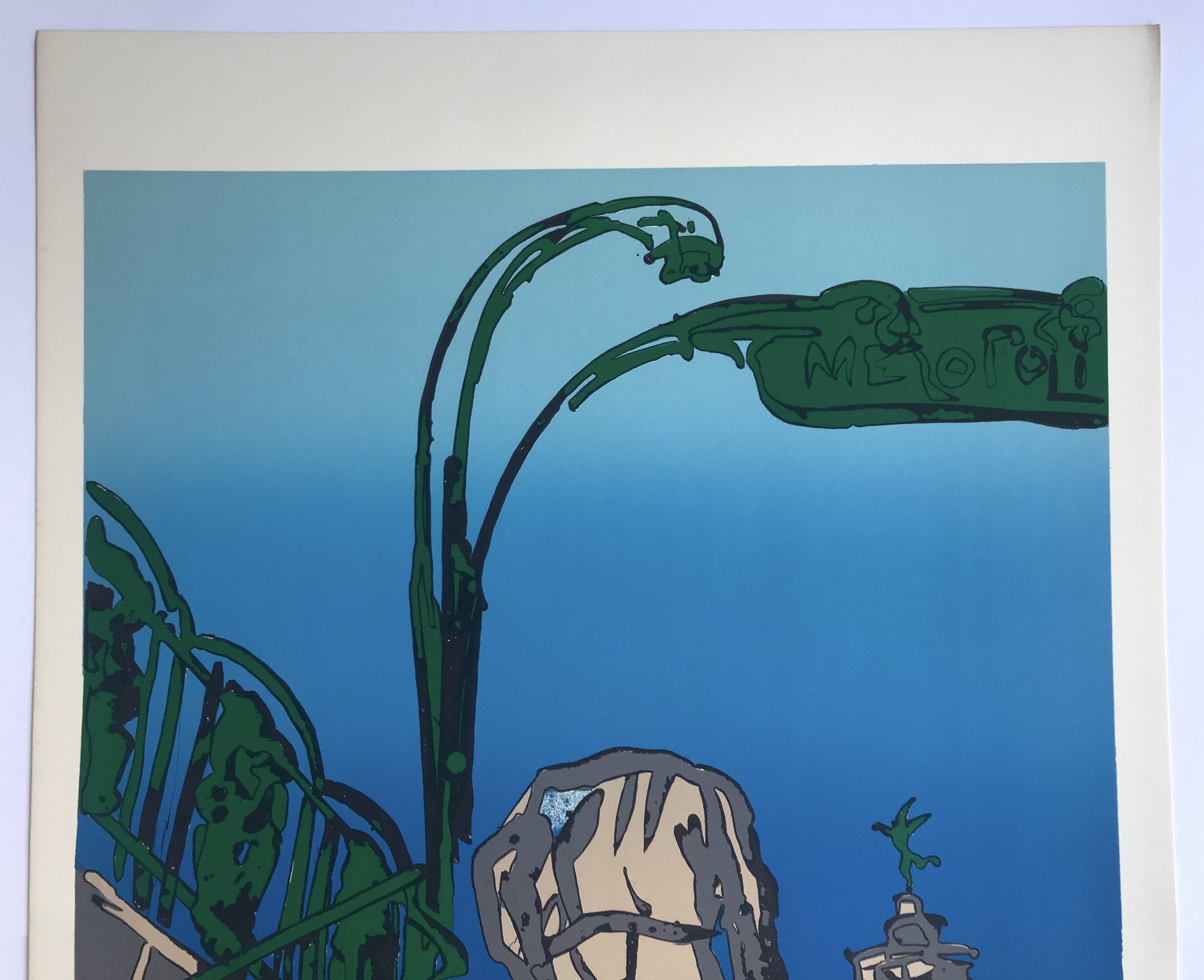 Antonio recalcati, untitled, 1974. original screenprint signed in pencil