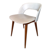 Scandinavian armchair skai white compass wooden vintage