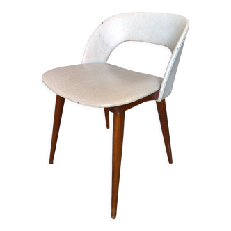 Scandinavian armchair skai white compass wooden vintage