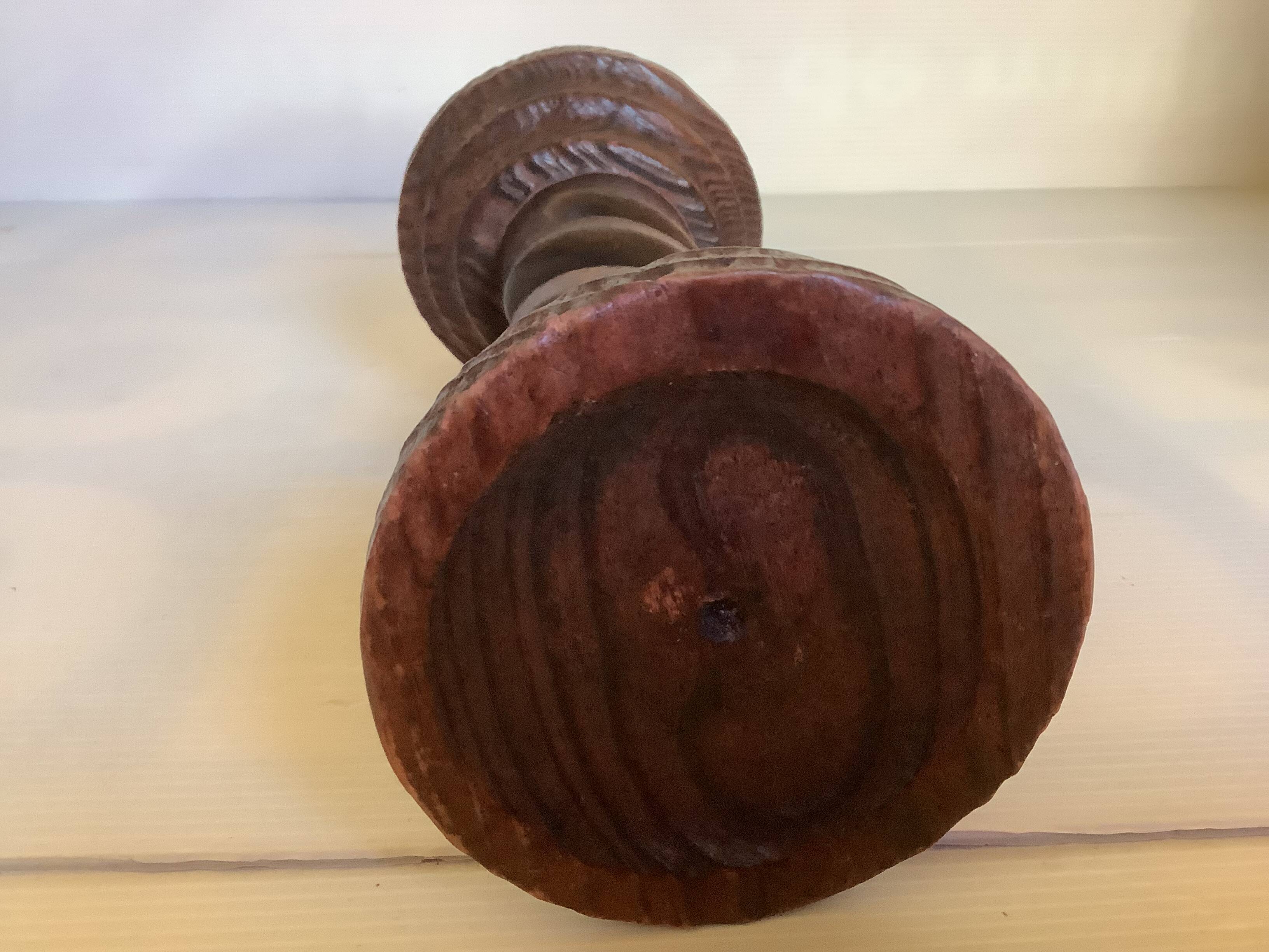 Twisted wooden candlestick