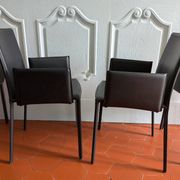 4 leather Twiggy chairs by Gebrüder Thonet