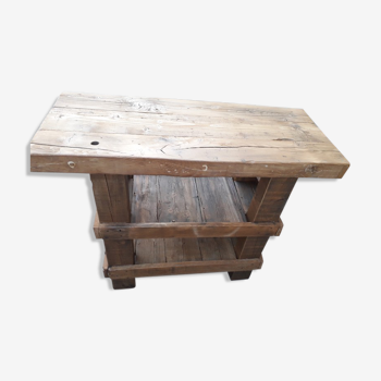 Établi en bois massif ancien 110cm