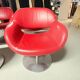 Lot de 4 fauteuils cuir rouge pivotants design contemporain
