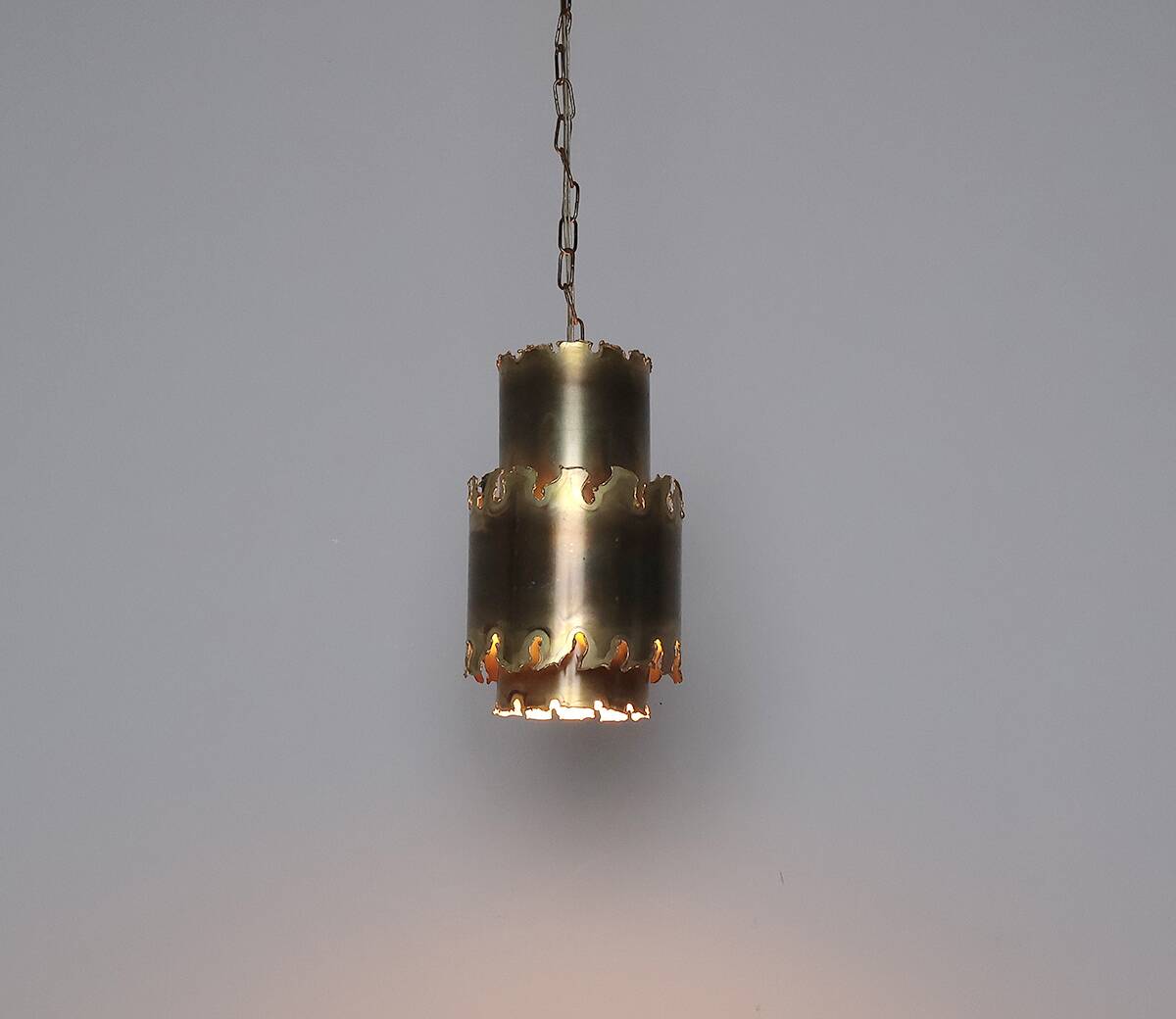 Set of 2 vintage Holm Sorensen brass pendant lamps 6400