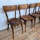 Set of 8 old wooden bistro chairs