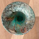 Vintage blown glass vase Mdina Glass, Malta – turquoise tones and a