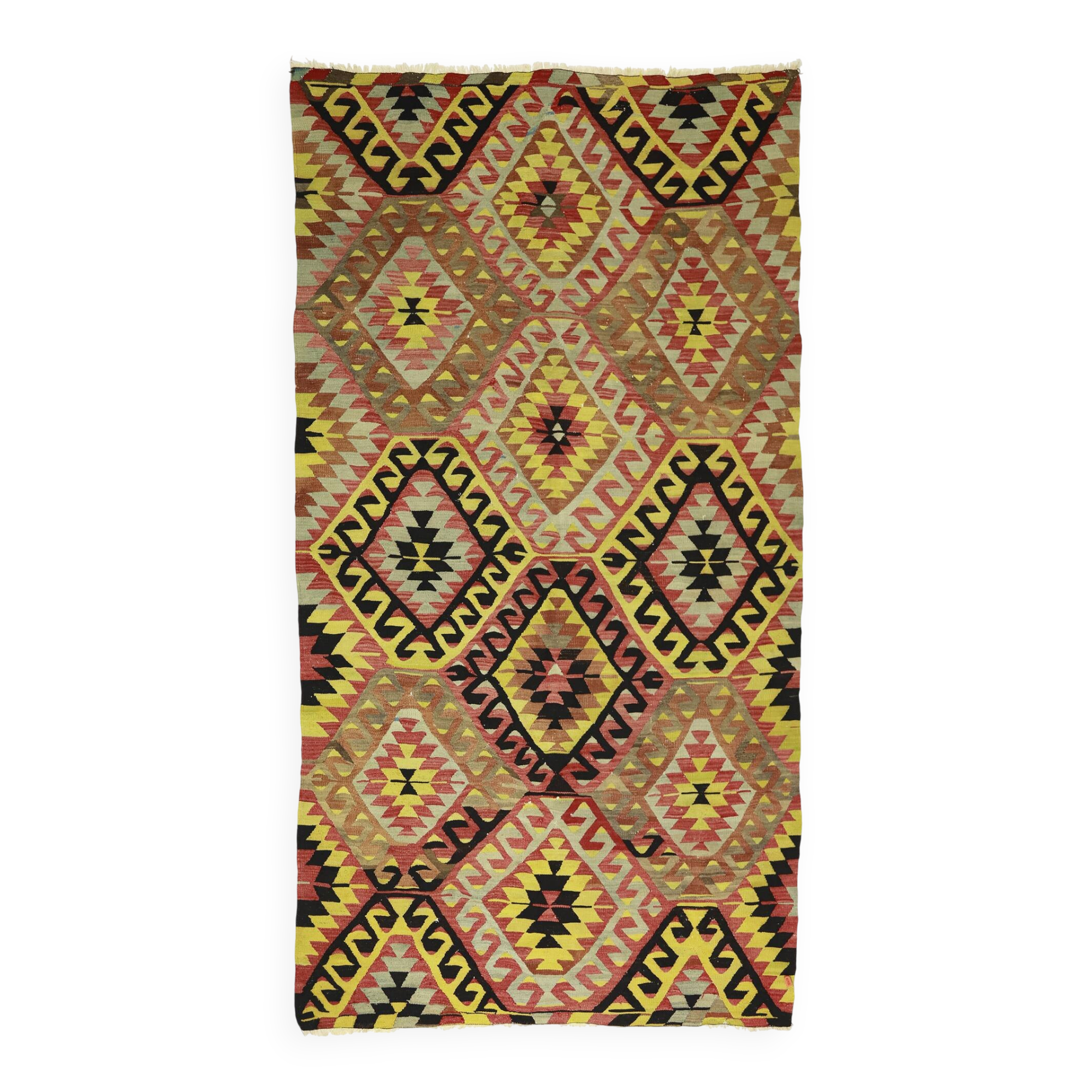 Grand Kilim Turkish Anatolia 155x290 cm Vintage Geometric Handwoven