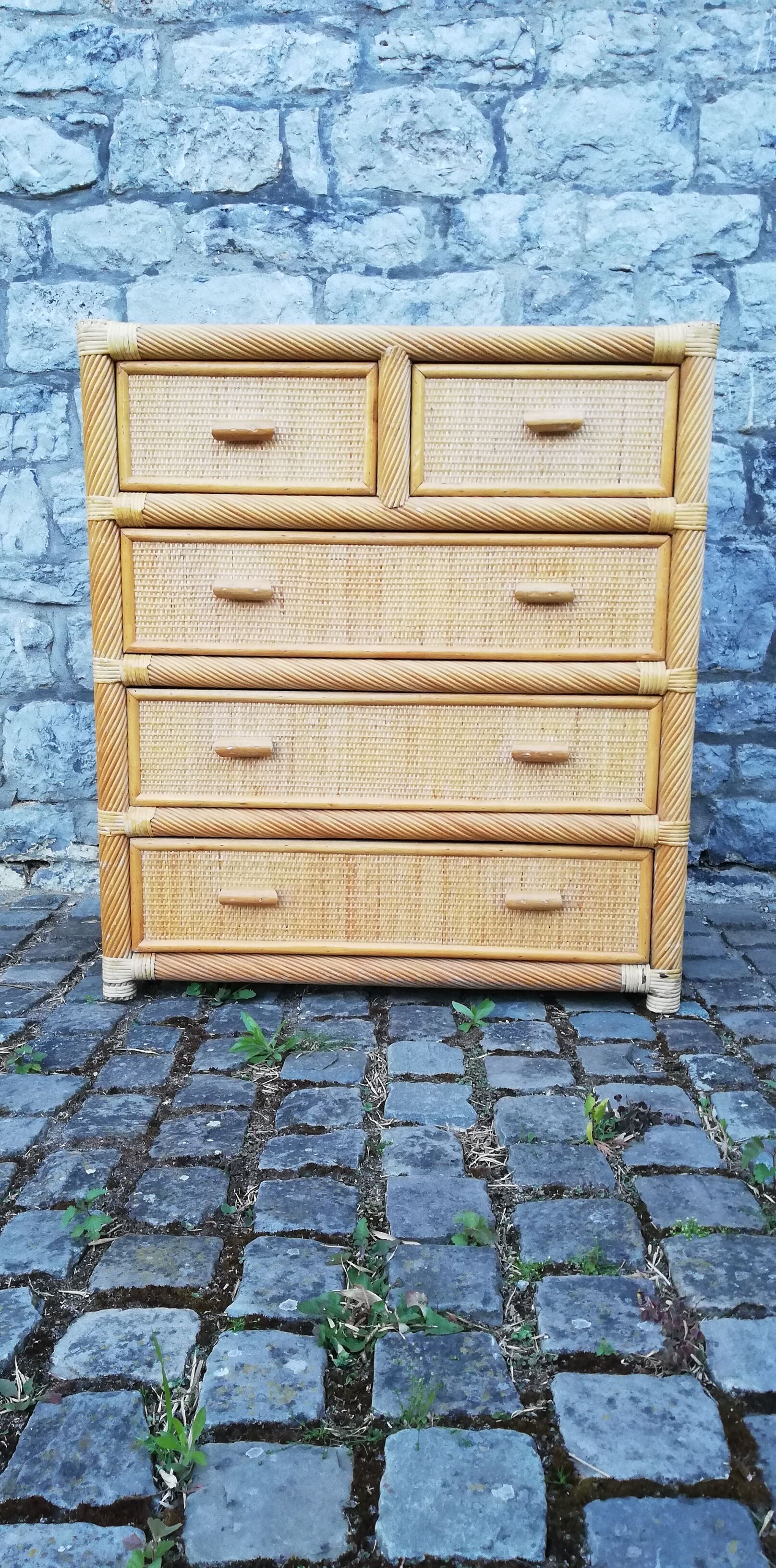 Rattan dresser 1980