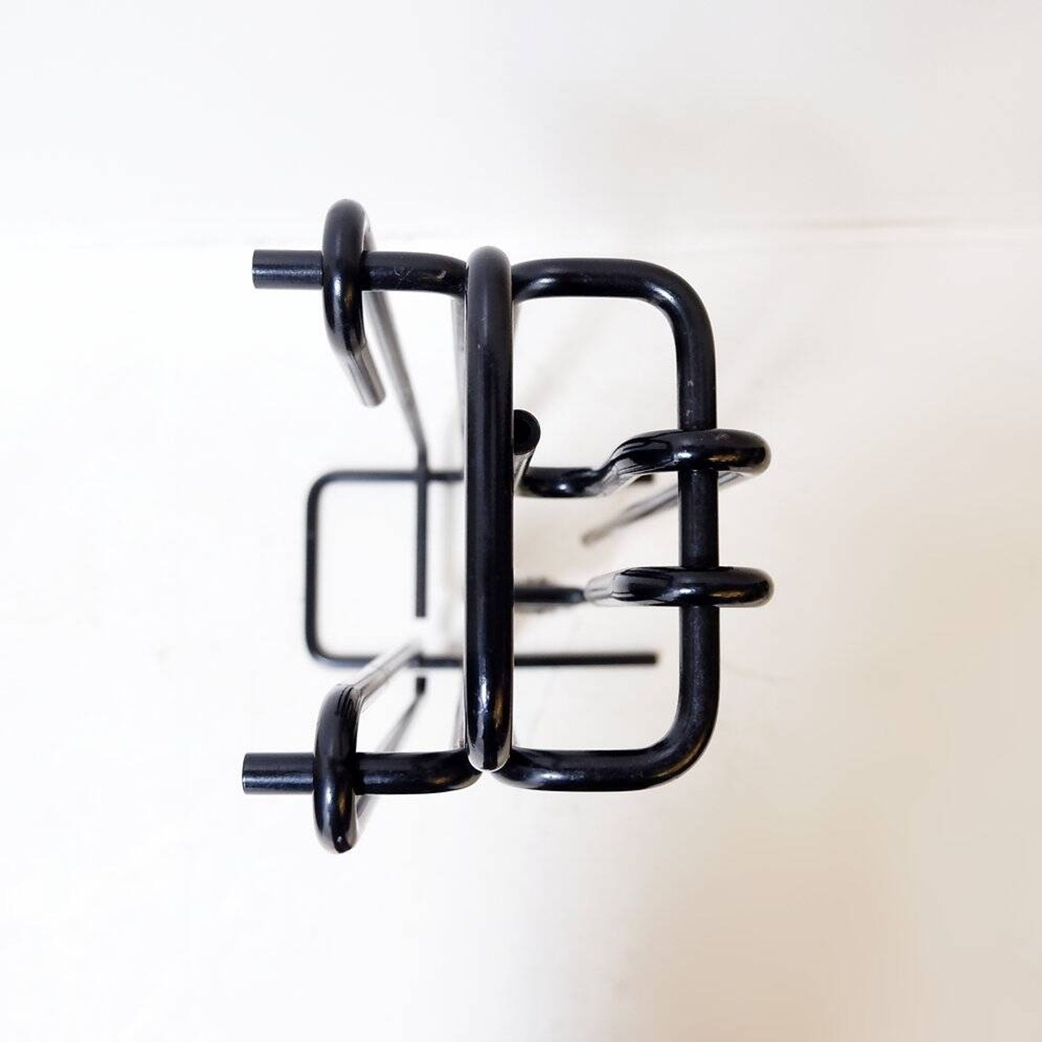 Minimalist black metal fireplace accessory set 'Mace-Line' by Ann Maes - 1970s