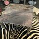 Table vintage in pink marble and chromes Ligne Roset