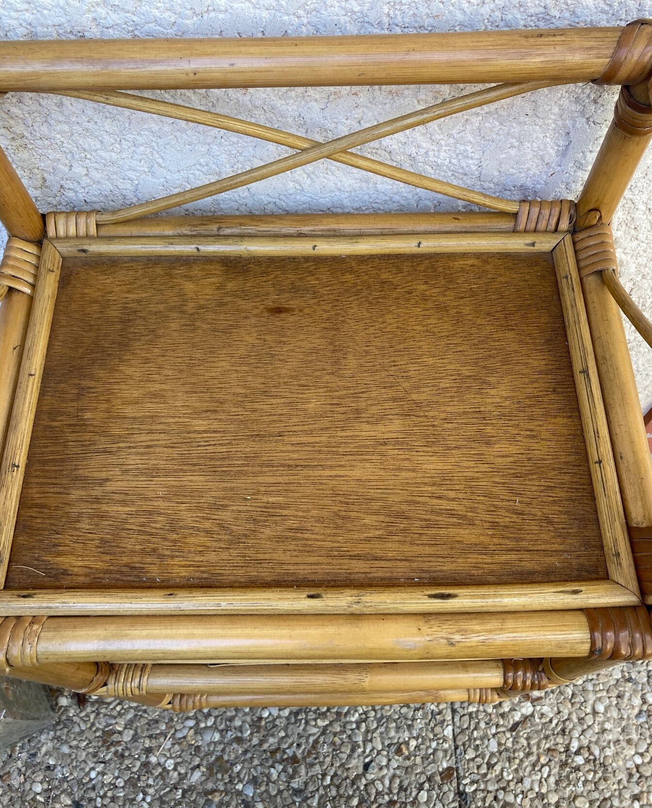 Vintage rattan shelf