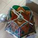 Vintage pendant light with multicoloured stained glass.