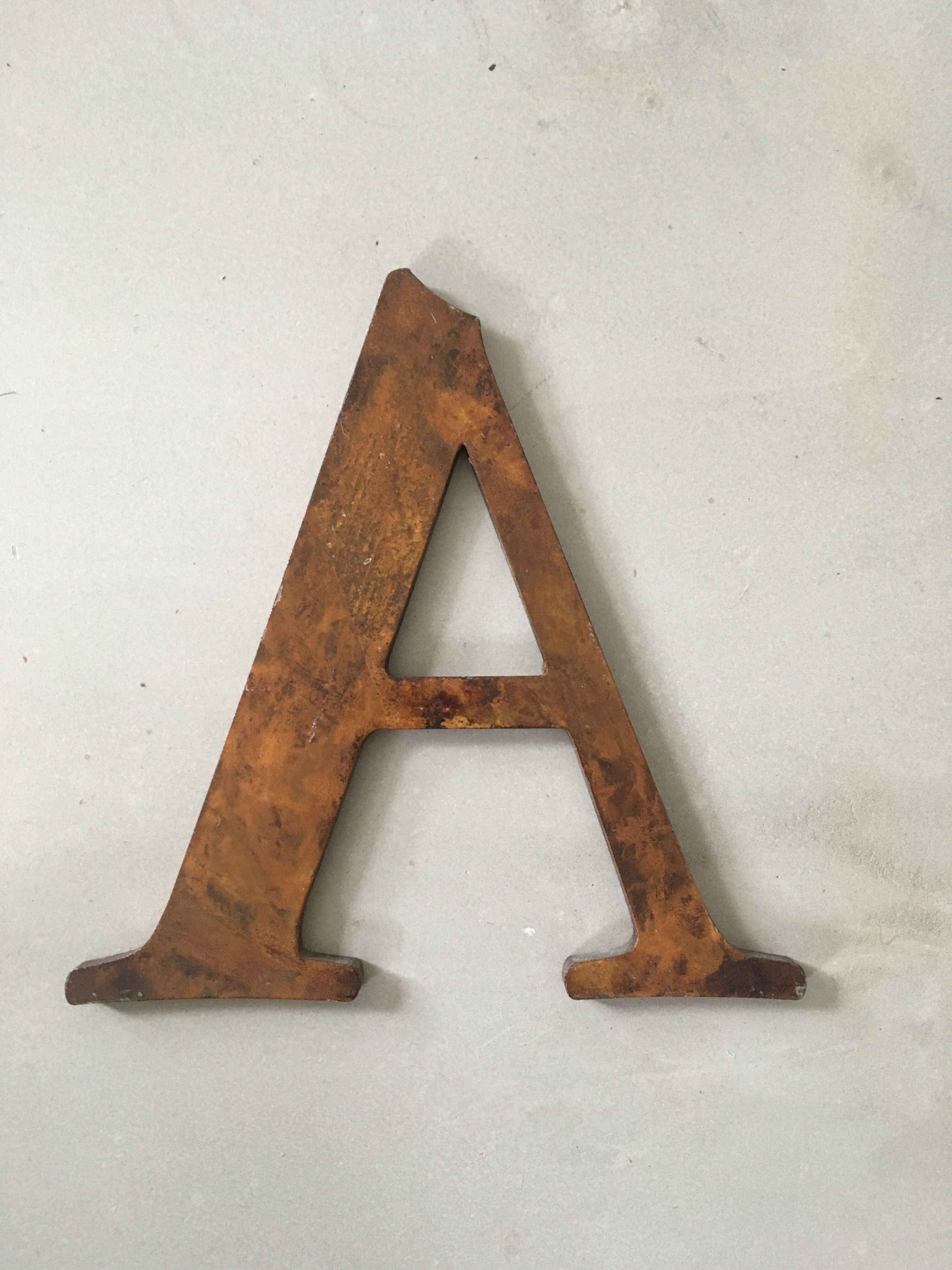 Solid metal sign letter "A"