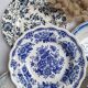 Vintage blue soup plates