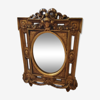 Ancien petit miroir doré