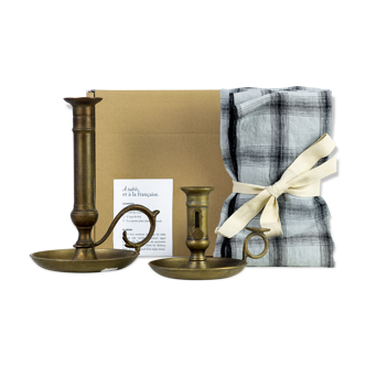2 candle holders and 2 tea towels — All fire all flame #63