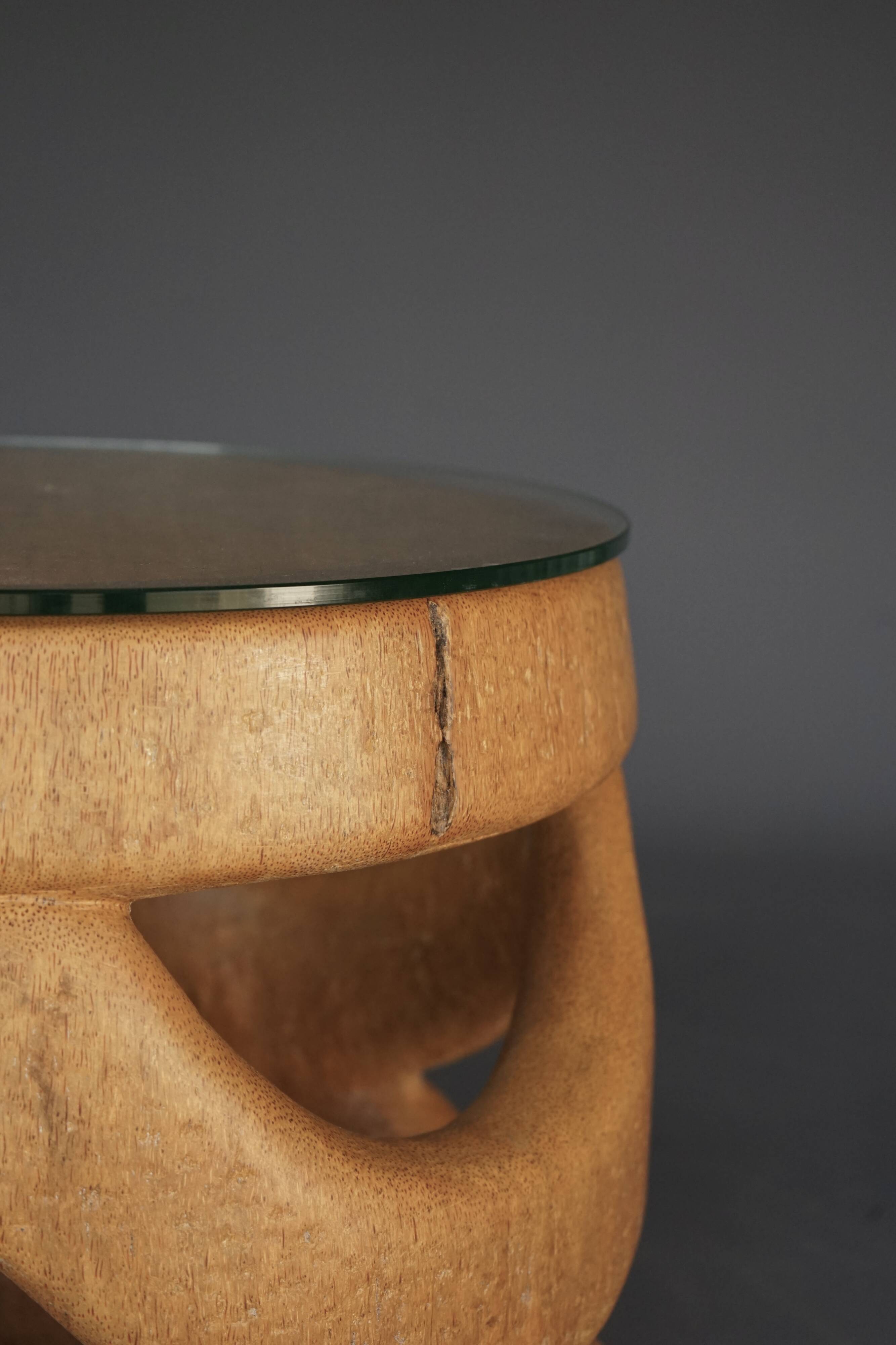 Organic Sculptural hand-crafted Palm Wood Coffee Table, 1970s