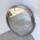 Miroir en métal argenté ovale 1950