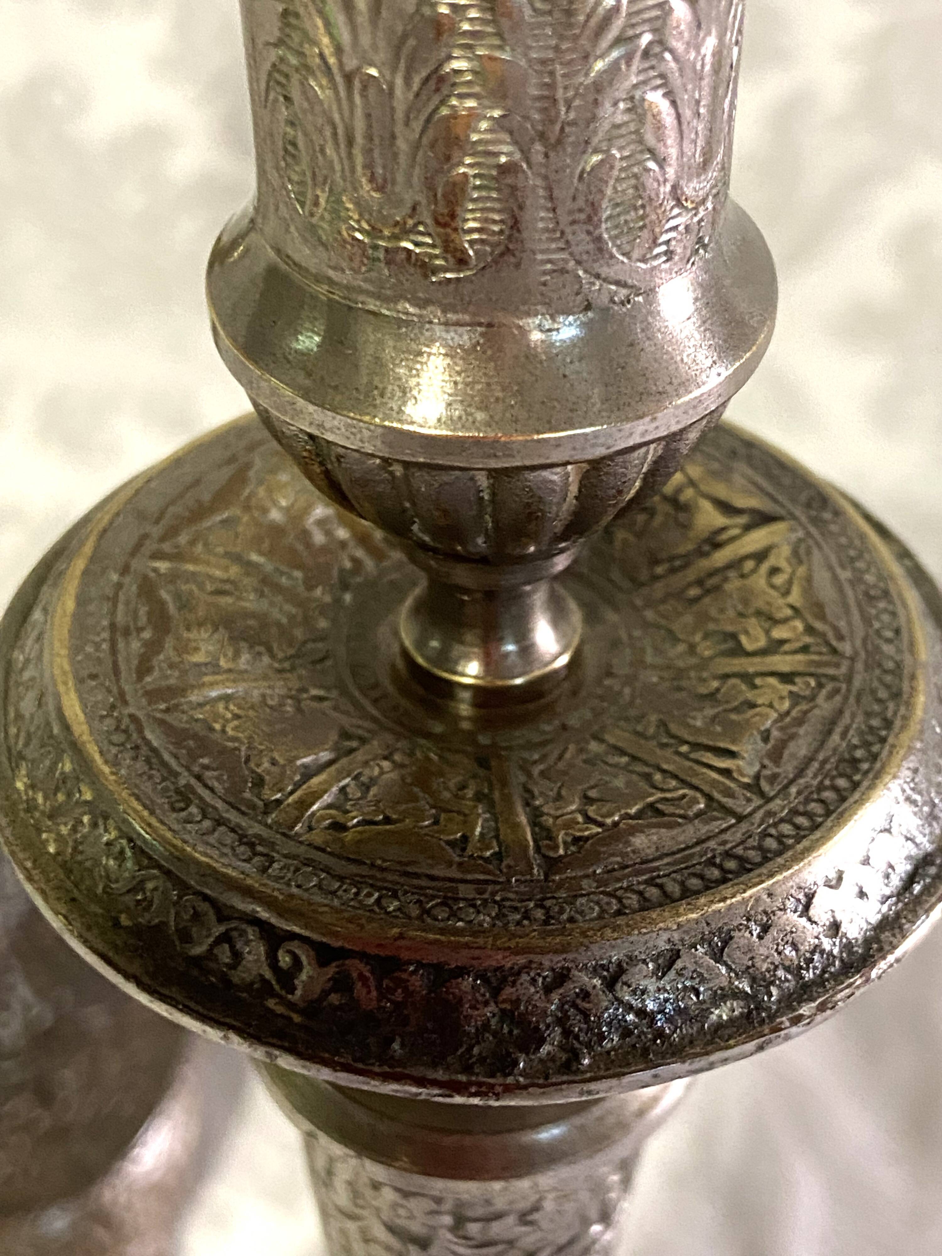 Pair of Candlesticks Candlesticks Bronze Silver Atypical Decoration
