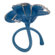 Vase Murano cristal blanc fleur bleue