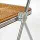 Chaise pliante Plia des années 1970 avec cannage de Vienne par Giancarlo Piretti pour Castelli