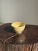 Small vintage yellow terracotta bowl with a handmade pedestal H8 D12