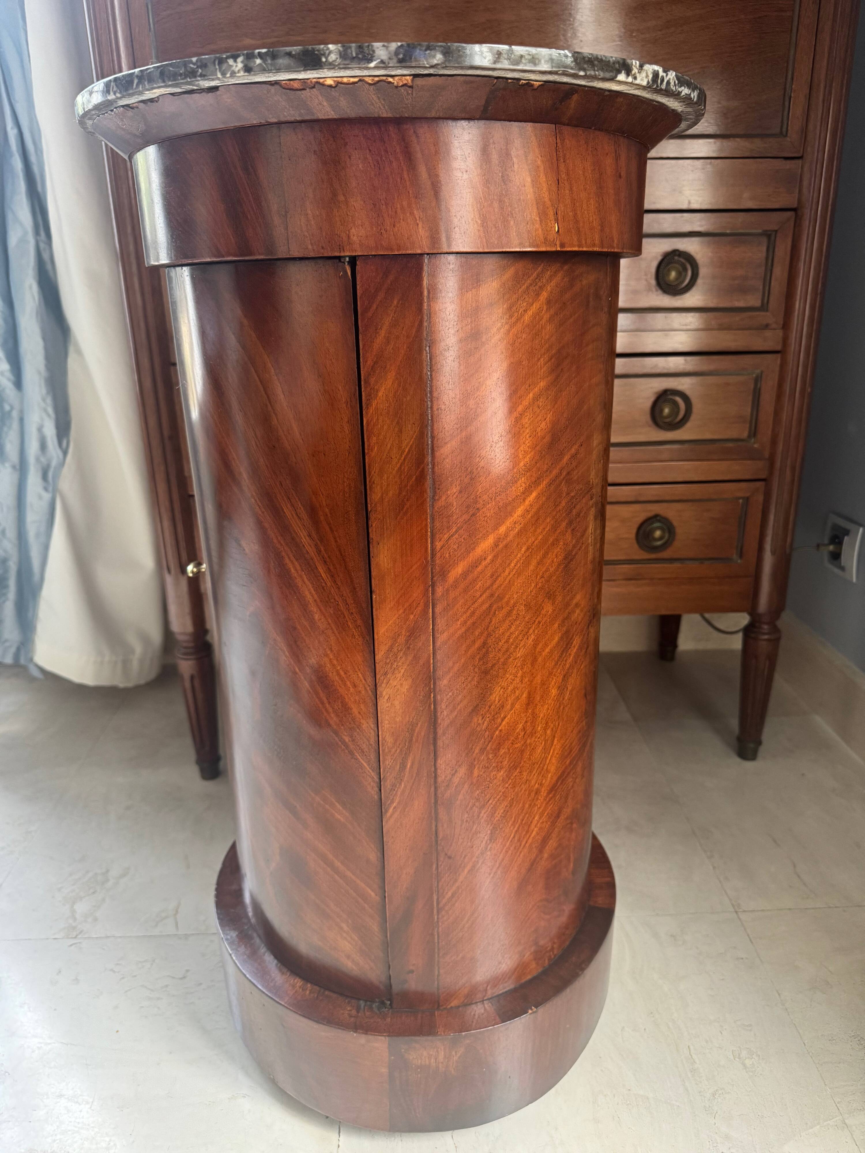 Somno Epoque Empire - Beautiful flamed mahogany - Original grey Sainte-Anne marble