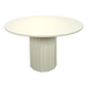 Table ronde crème avec pied strié