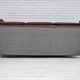 Années 1970, canapé classique danois 3 places, cuir marron d'origine.