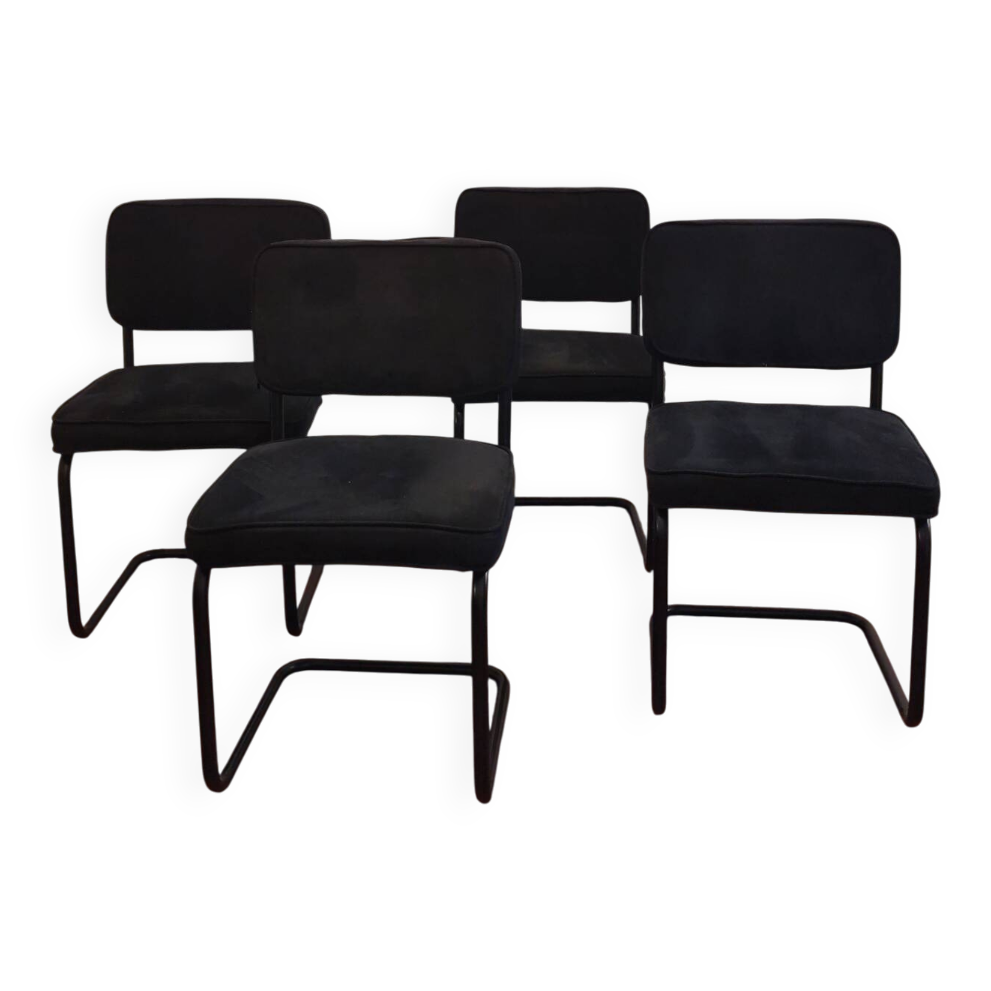 Lot 4 chaises velours noir
