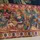 Mid Century wall tapestry with birds, animals, and leaves, Belgium 1960s.